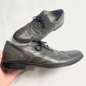 ✨ Steve Madden Mens M Wingtip Franky Oxford Formal Dress Shoes Gray/Black Sz 12